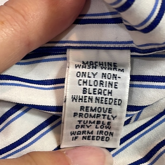 Ralph Lauren Mens Button Down Size Large White Blue Striped Long Sleeve - Picture 11 of 12